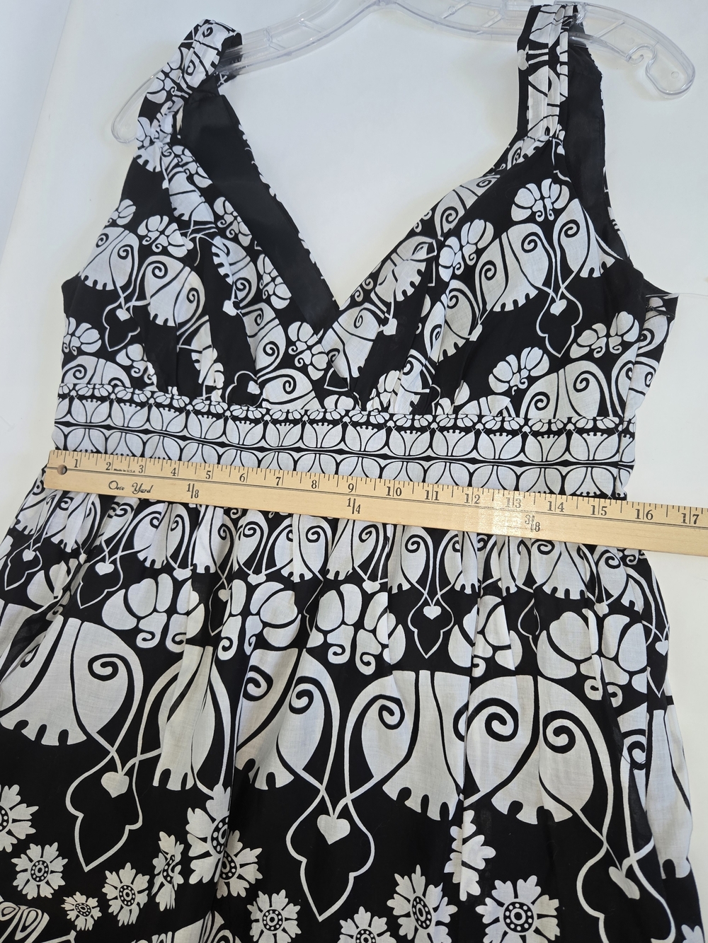 NWT Robbie Bee Black and White Patterned Pretty V-Neck Tribal Midi Dress Size 12 - Picture 8 of 12